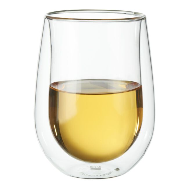 ZWILLING Sorrento Double Wall Glassware 10-oz / 2-pc Stemless White Wine Glass