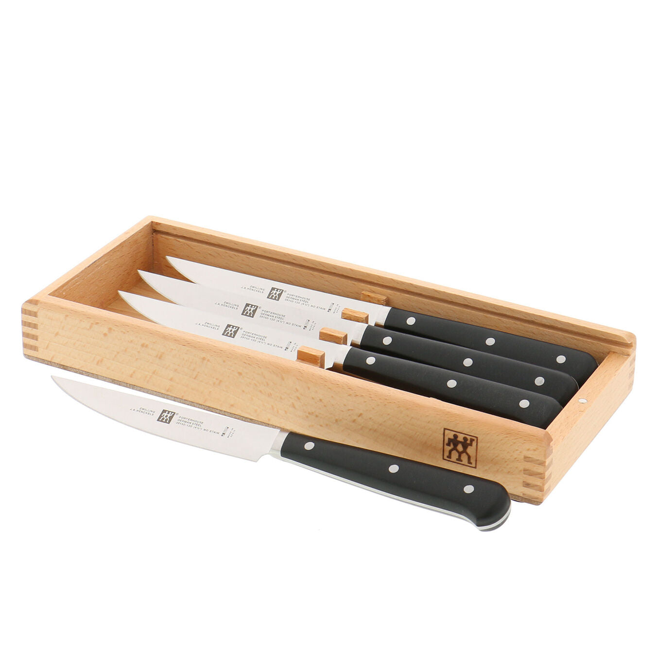 Zwilling 4Piece Porterhouse Steak Knife Set w/ Beechwood Box Atlanta