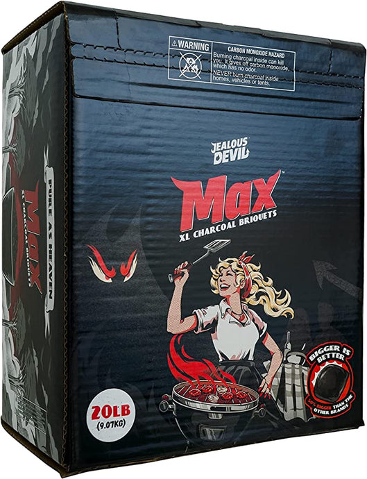 Max XL Briquets All Natural Hardwood Charcoal Pillow Briquets – 20lb Box