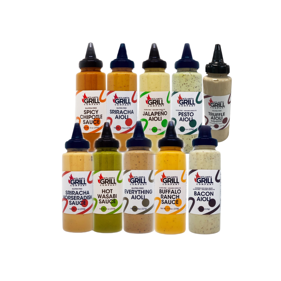 Atlanta Grill Company Squeeze Bottle Sauce Set (10 sauces)