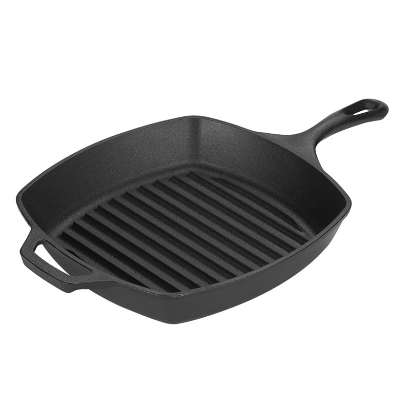 Lodge 10.25 Inch Cast Iron Grill Pan with Glass Lid