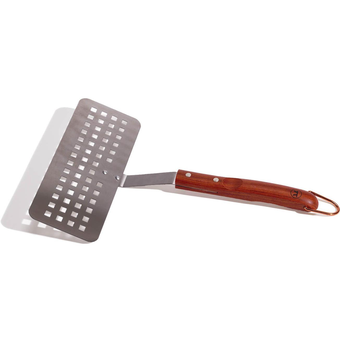 Stainless Steel Fish Spatula With Wooden Handle, For Meat Bbqfish