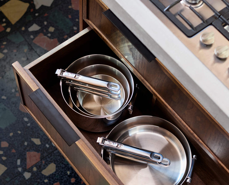 Load image into Gallery viewer, Joseph Joseph Space Steel Folding Handle 3.5Qt. Sauté Pan &amp; Lid
