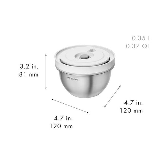 ZWILLING Fresh & Save Vacuum bowl set S/M/L / 6-pc, stainless steel, silver-white *Flash Sale