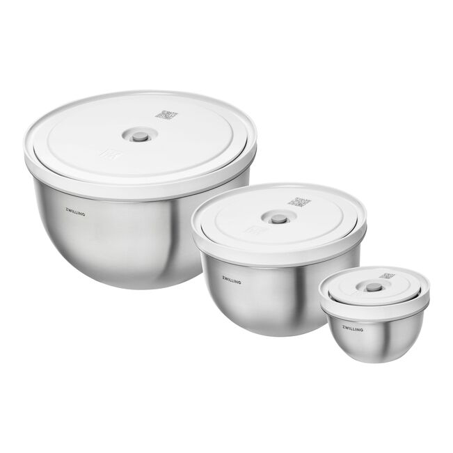 Load image into Gallery viewer, ZWILLING Fresh &amp; Save Vacuum bowl set S/M/L / 6-pc, stainless steel, silver-white *Flash Sale
