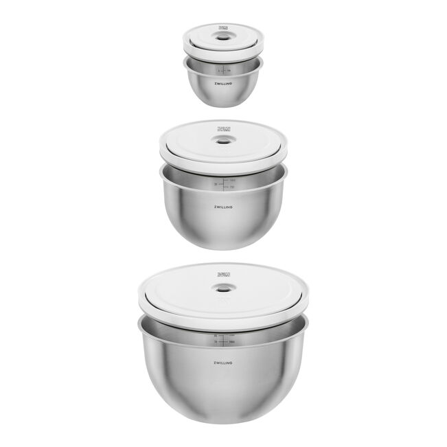 Load image into Gallery viewer, ZWILLING Fresh &amp; Save Vacuum bowl set S/M/L / 6-pc, stainless steel, silver-white *Flash Sale
