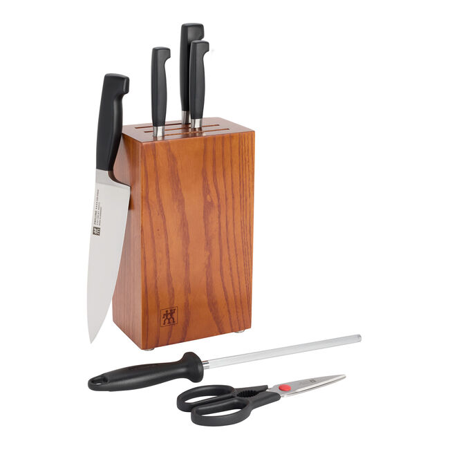 Load image into Gallery viewer, Zwilling Four Star 7pc Anniversary Knife Block Set - Brown Ash *Flash Sale
