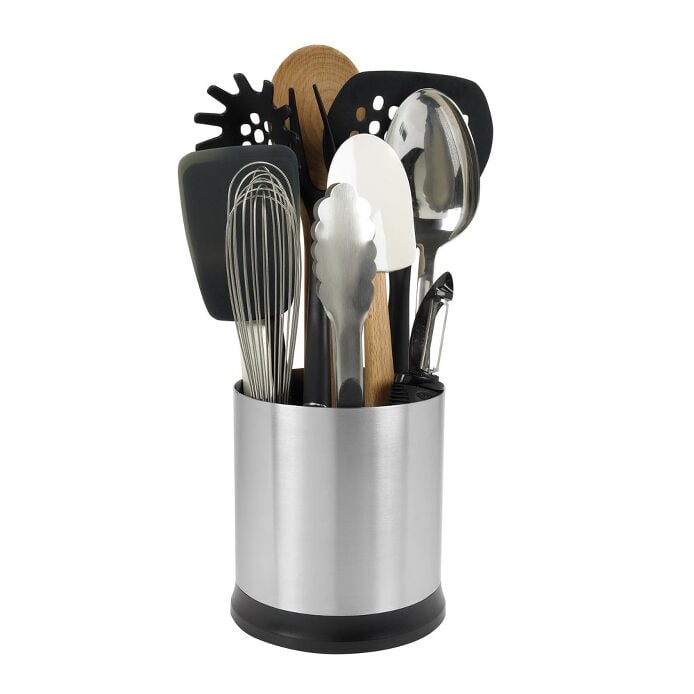 Load image into Gallery viewer, OXO Stainless Steel Rotating Utensil Holder
