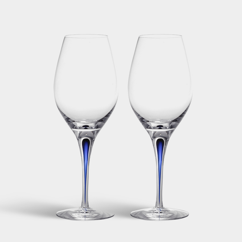 Load image into Gallery viewer, Orrefors Intermezzo Blue Balance Wine
