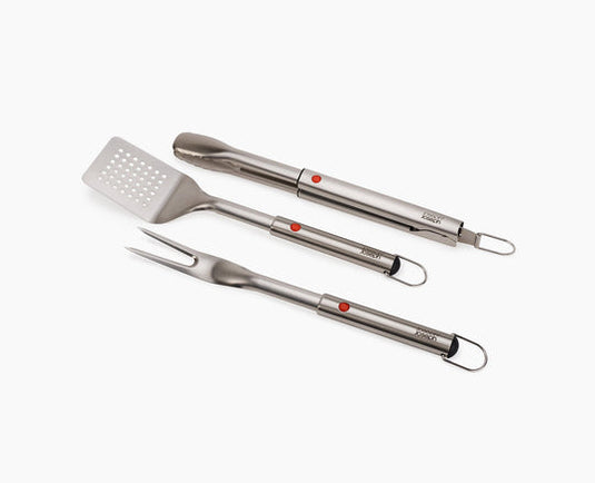 Joseph Joseph GrillOut™ 3-Piece Stainless-Steel BBQ Turner, Tongs & Fork Set