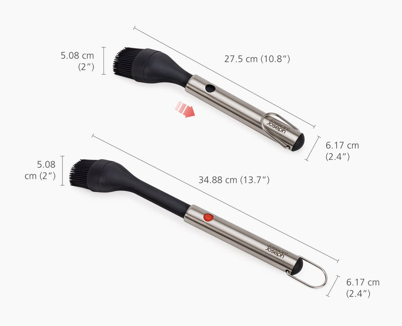 Load image into Gallery viewer, Joseph Joseph GrillOut™ Black BBQ Silicone Basting Brush with Extending Handle
