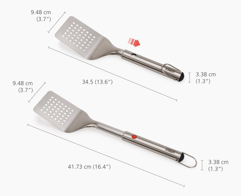 Load image into Gallery viewer, Joseph Joseph GrillOut™ 2-Piece Stainless-Steel BBQ Turner &amp; Tongs Set
