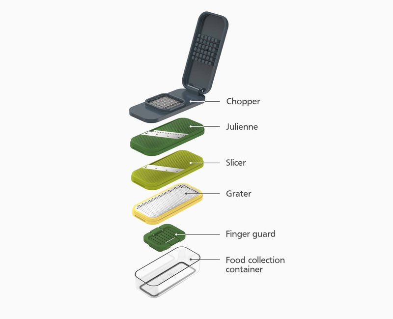 Load image into Gallery viewer, Joseph Joseph Multi-Prep™ Compact Multicolor 4-piece Grater &amp; Slicer
