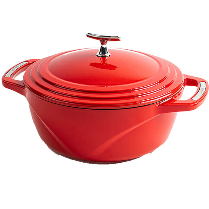 Lodge 4.5 qt Dutch Oven Red Cherry on Top USA Enamel