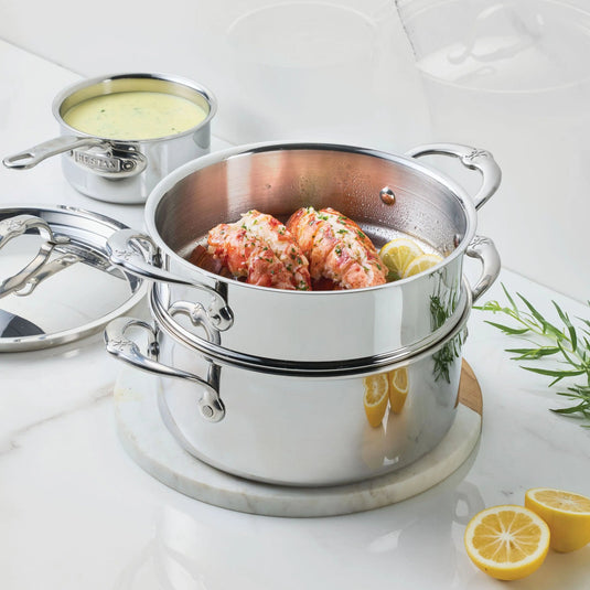 Hestan ProBond Luxe Polished Clad Stainless Steel 3-quart Soup Pot and Steamer Set
