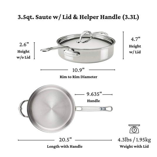 Hestan ProBond Luxe Polished Clad Stainless Steel Signature Set, 5-Piece