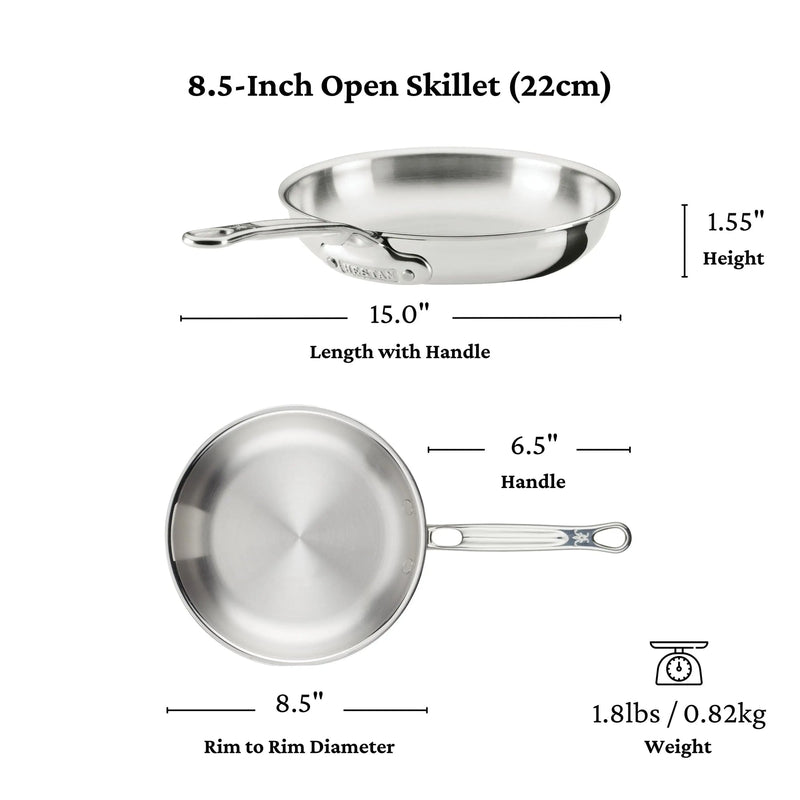 Load image into Gallery viewer, Hestan ProBond Luxe Polished Clad Stainless Steel Skillets Set 3-piece
