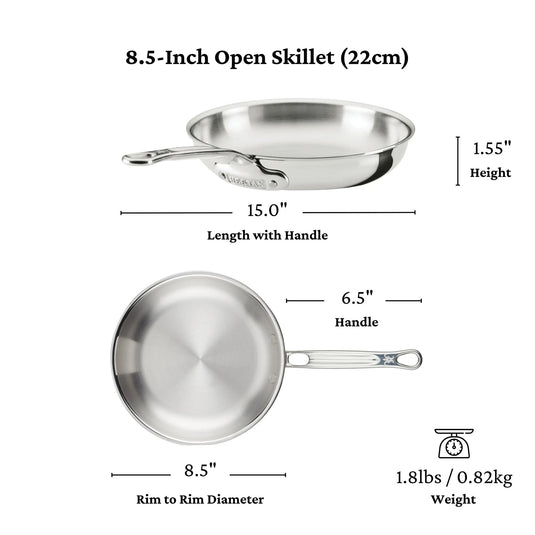 Hestan ProBond Luxe Polished Clad Stainless Steel Skillets Set 3-piece