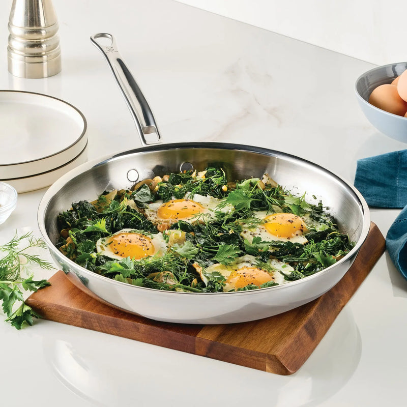 Load image into Gallery viewer, Hestan ProBond Luxe Polished Clad Stainless Steel Covered Skillets 2 Set
