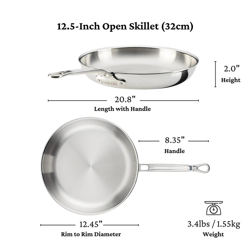 Load image into Gallery viewer, Hestan ProBond Luxe Polished Clad Stainless Steel Skillets Set 3-piece

