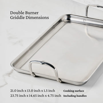 Hestan Provisions Double Burner Griddle, 21-inch x 13-inch