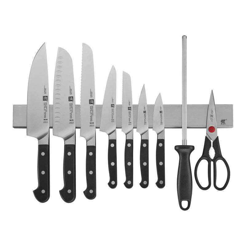Load image into Gallery viewer, Zwilling Pro 10-pc Knife Set with 17.5&quot; Stainless Magnetic Knife Bar
