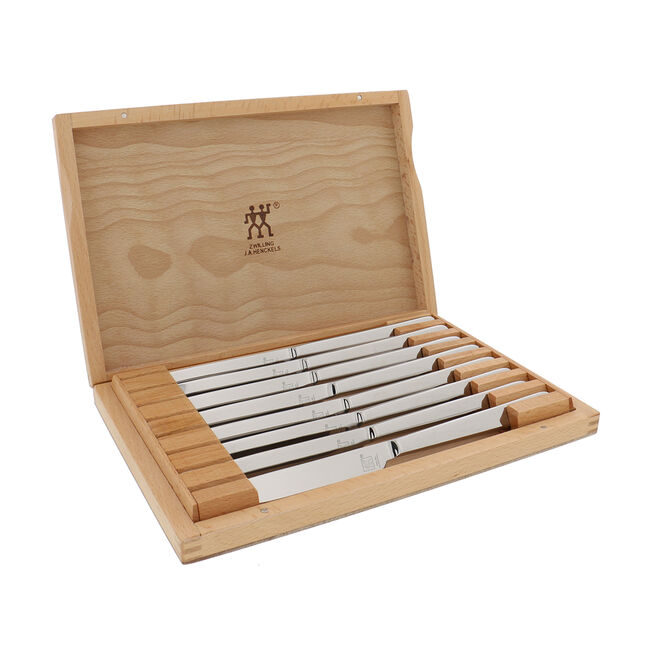 Load image into Gallery viewer, Zwilling 8-pc, Stainless Steel Steak Knife Set with Wood Presentation Case *Flash Sale
