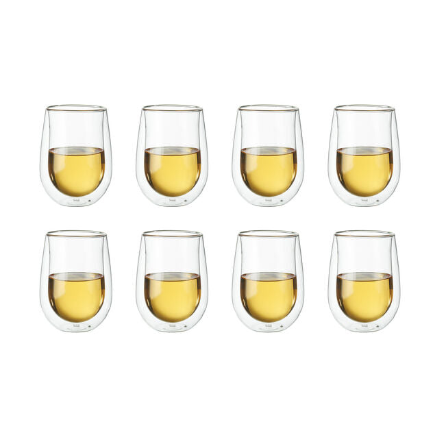 Load image into Gallery viewer, ZWILLING SORRENTO 10-oz / 8-pc Double Wall Stemless White Wine Glass Set
