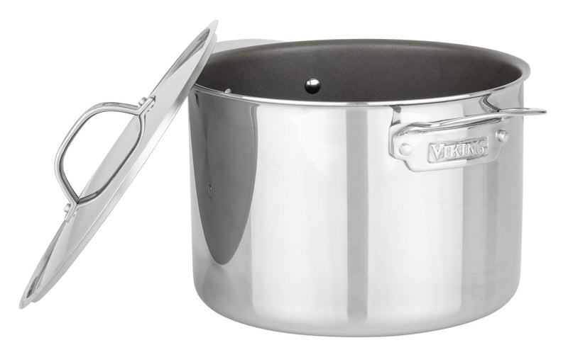 Load image into Gallery viewer, Viking PureGlide Pro 3-Ply 8-Quart Stock Pot with Metal Lid
