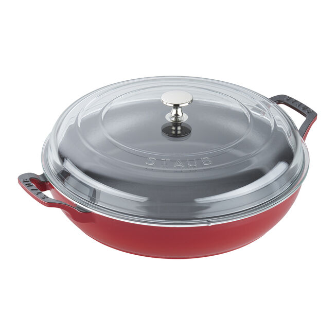 Load image into Gallery viewer, Staub 3.5 Qt. Enameled Cast Iron Braiser w/ Glass Lid
