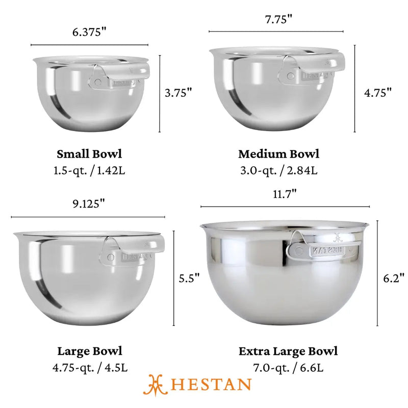 Load image into Gallery viewer, Hestan Provisions 4-Piece Stainless Steel Mixing Bowl Set
