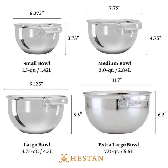 Hestan Provisions 4-Piece Stainless Steel Mixing Bowl Set