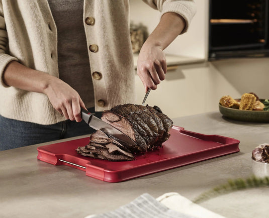 Joseph Joseph Cut&Carve™ Plus Multi-function Red Cutting Board