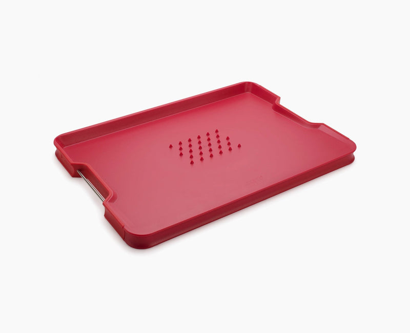 Load image into Gallery viewer, Joseph Joseph Cut&amp;Carve™ Plus Multi-function Red Cutting Board
