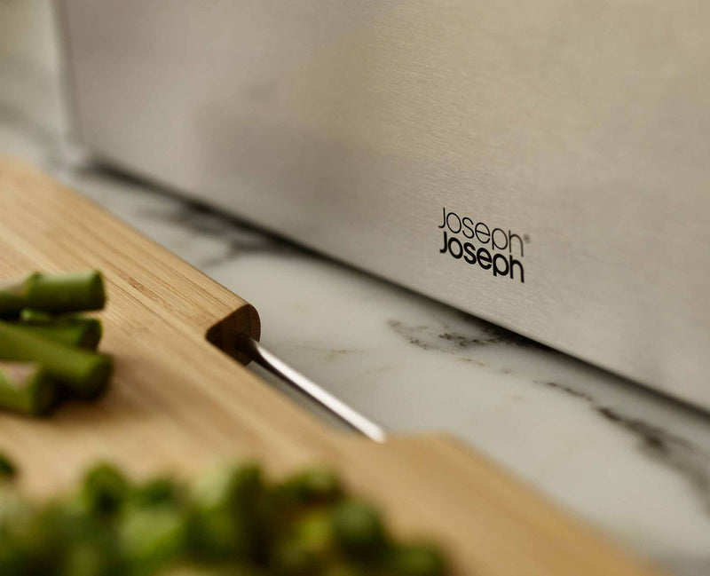 Load image into Gallery viewer, Joseph Joseph Folio™ Steel 3-Piece Bamboo Cutting Board Set With Stainless-Steel Case
