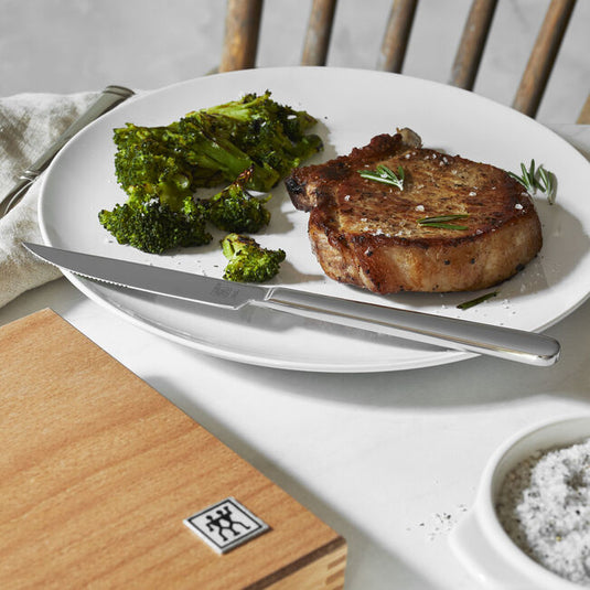 Zwilling 8-pc, Stainless Steel Steak Knife Set with Wood Presentation Case *Flash Sale