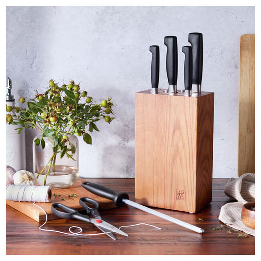 Zwilling Four Star 7pc Anniversary Knife Block Set - Brown Ash *Flash Sale