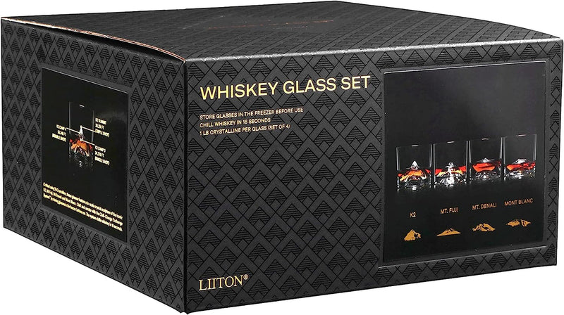 Load image into Gallery viewer, Liiton The Crystal Whiskey Peaks Glass Set of 4
