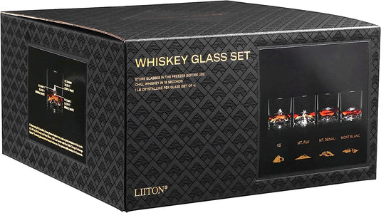 Liiton The Crystal Whiskey Peaks Glass Set of 4