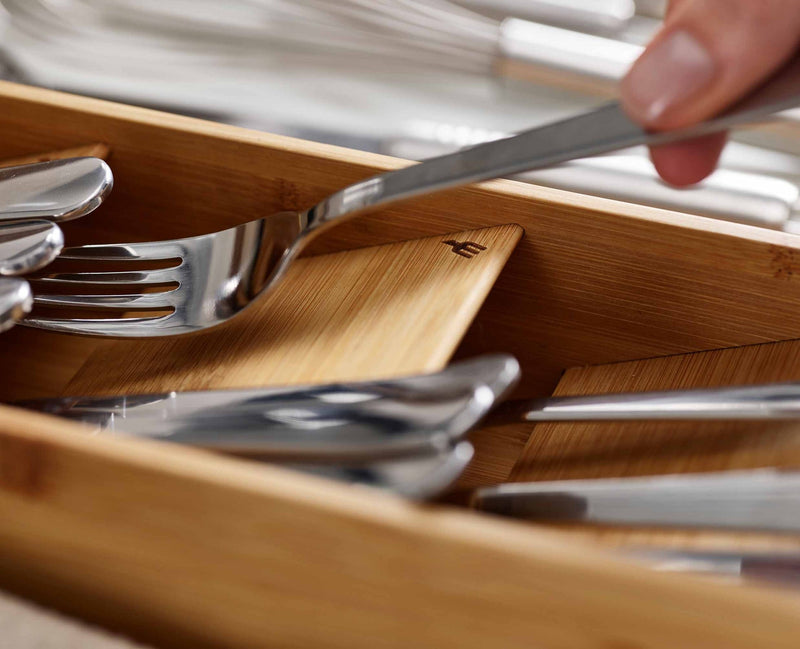 Load image into Gallery viewer, Joseph Joseph DrawerStore™ Bamboo Compact Cutlery Organizer
