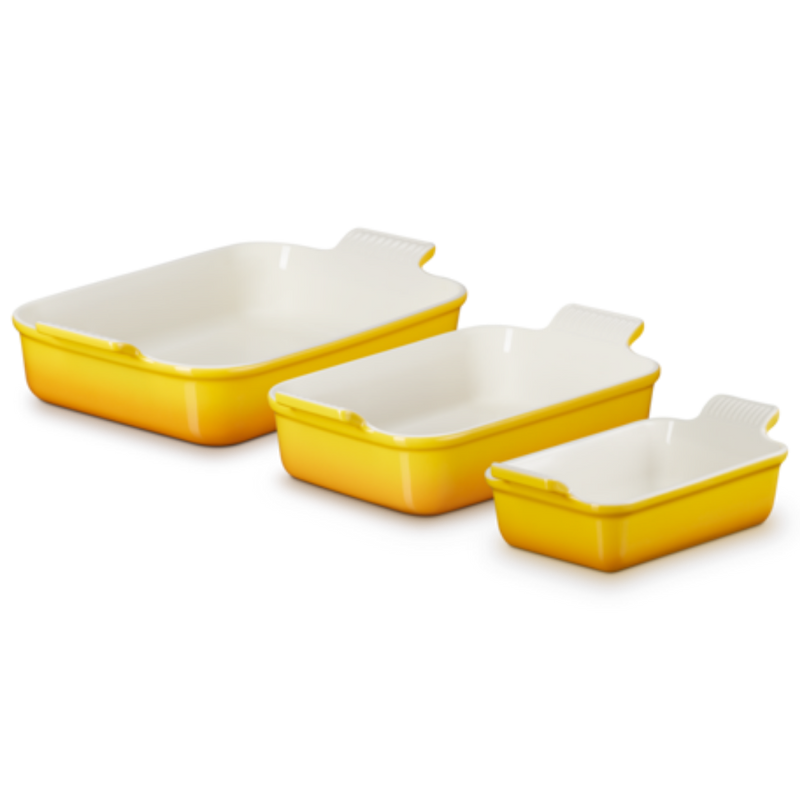 Load image into Gallery viewer, Le Creuset Heritage 3-Piece Rectangular Baking Dish Set
