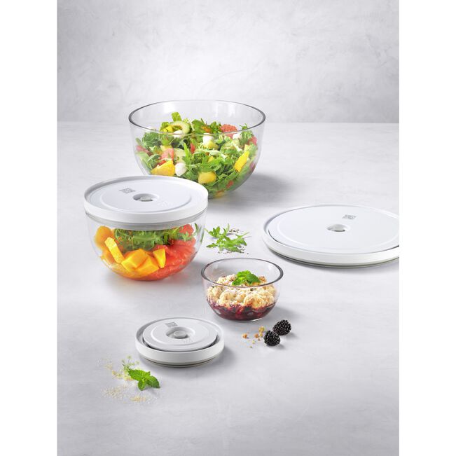 Load image into Gallery viewer, ZWILLING Fresh &amp; Save Vacuum bowl set S/M/L / 6-pc, glass, transparent-white *Flash Sale
