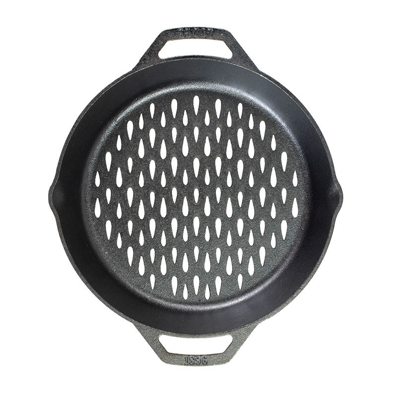 Load image into Gallery viewer, Lodge 12&quot; Seasoned Cast Iron Dual Handle Grilling Basket
