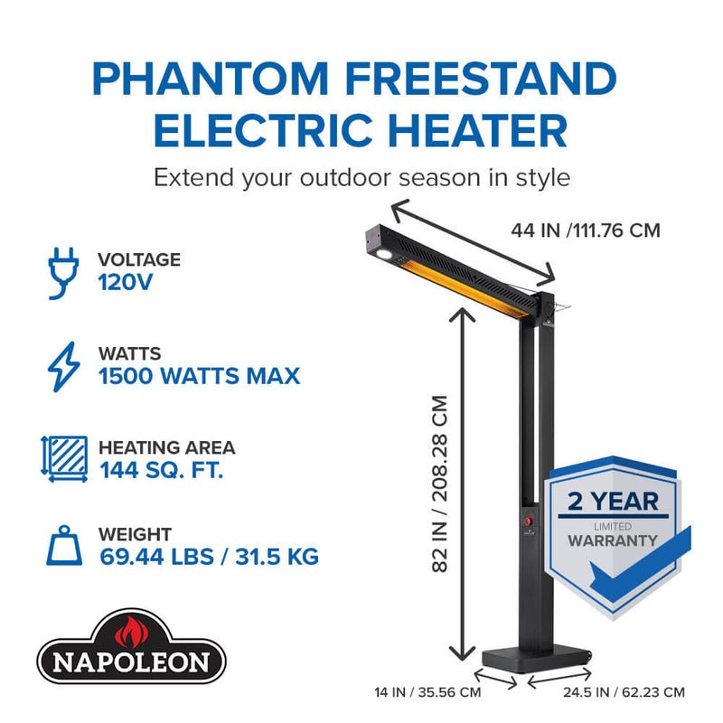 Load image into Gallery viewer, Napoleon Phantom Freestand Outdoor Electric Infrared Heater BUNDLE (2 Heaters) *Flash Sale
