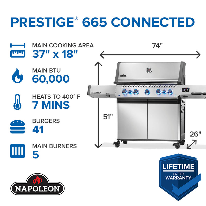 Load image into Gallery viewer, Napoleon Prestige® 665 Connected with Infrared Side and Rear Burner
