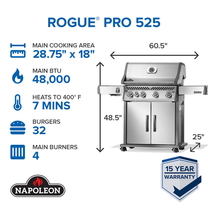 Load image into Gallery viewer, Napoleon Rogue® PRO 525 SIB with Infrared Side Burner
