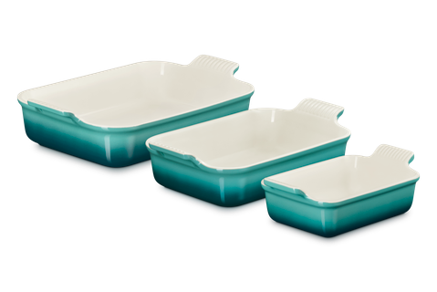 Load image into Gallery viewer, Le Creuset Heritage 3-Piece Rectangular Baking Dish Set
