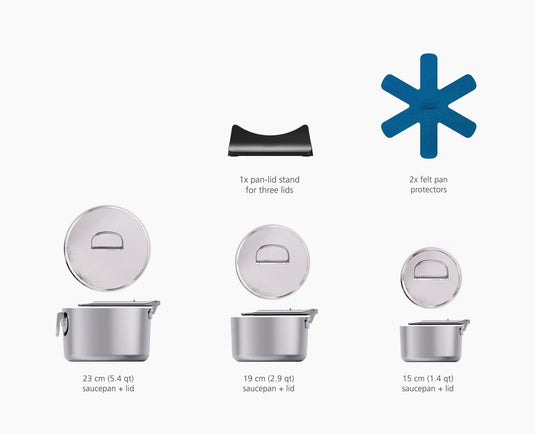 Joseph Joseph Space Steel Folding Handle 6-Piece Saucepan Set