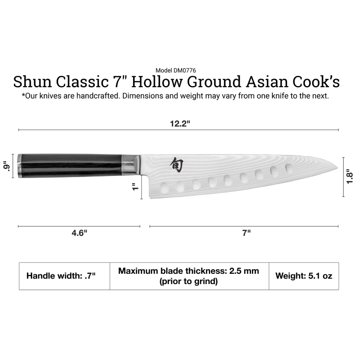 Load image into Gallery viewer, Shun Classic 7" Hollow Ground Asian Cook's Knife
