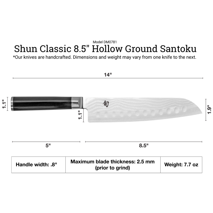 Load image into Gallery viewer, Shun Classic 8.5" Hollow Ground Santoku
